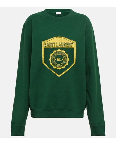 Saint Laurent Bedrucktes Sweatshirt aus Baumwolle - Grün