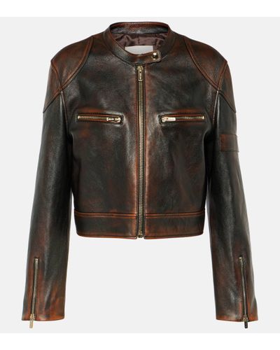 Miu Miu Leather Jacket - Black