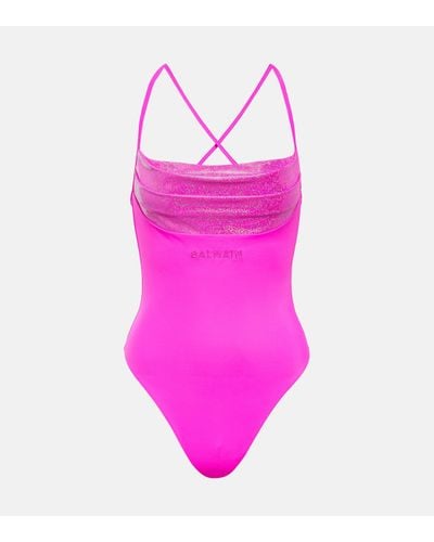 Balmain Embellished Swimsuit - Pink