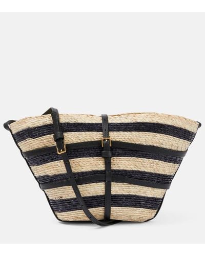Altuzarra Watermill Striped Raffia Crossbody Bag - Black
