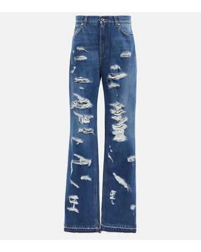 Dolce & Gabbana Jeans rectos de tiro alto - Azul