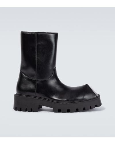 Balenciaga Rhino Leather Chelsea Boots - Black