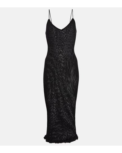 Khaite Nolita Ribbed-knit Slip Dress - Black