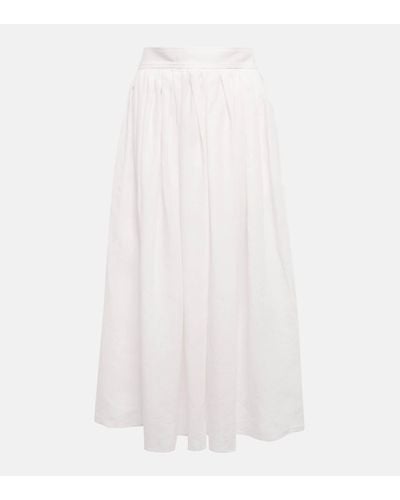 Chloé Linen Midi Skirt - White