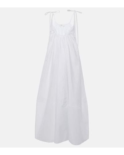Co. Tton Poplin Maxi Dress - White