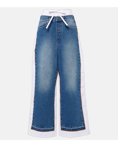 Jean Paul Gaultier Panelled Mid-rise Wide-leg Jeans - Blue