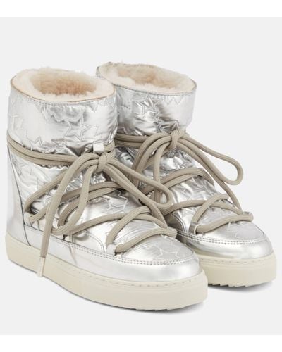 Inuikii Trainer Star Wedge Metallic Snow Boots - White