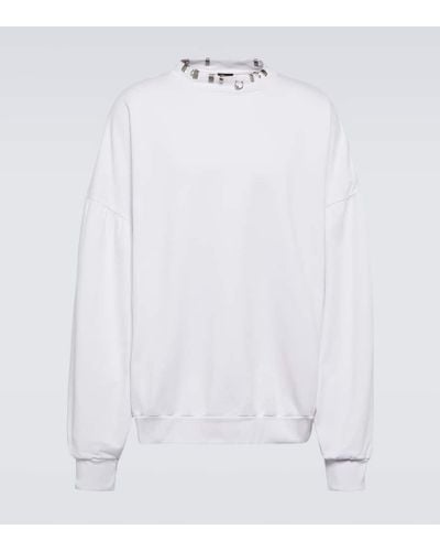 Balenciaga Sudadera Pierced Round de forro polar - Blanco