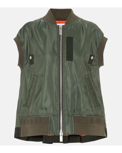 Sacai Chaleco de nylon - Verde