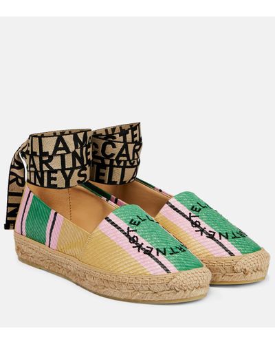 Stella McCartney Espadrilles Gaia rayees a logo - Marron