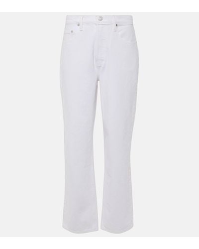 FRAME Slouchy High-rise Bootcut Jeans - White