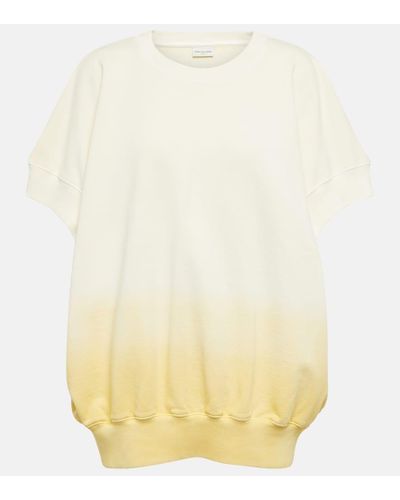 Dries Van Noten Oversized Ombre Cotton Sweater - Natural