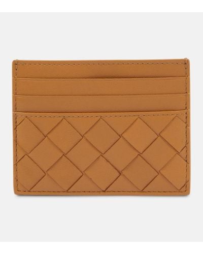 Bottega Veneta Intrecciato Leather Card Holder - Brown
