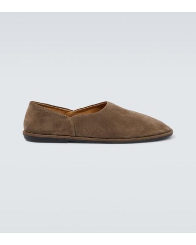 The Row Slippers Canal in suede - Marrone