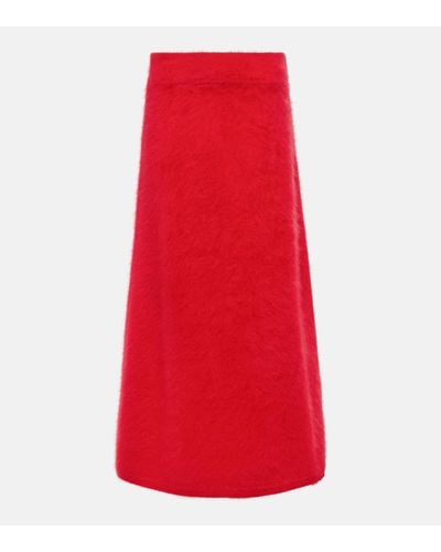 Lisa Yang Asta Cashmere Midi Skirt - Red