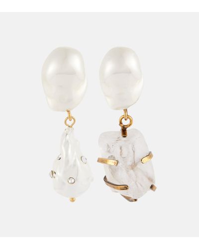 Erdem Faux Pearl Drop Earrings - White