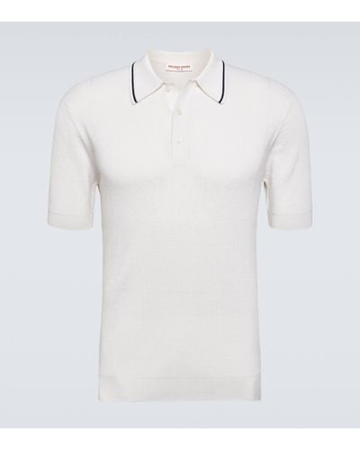 Orlebar Brown Maranon Ribbed-knit Wool Polo Shirt - White