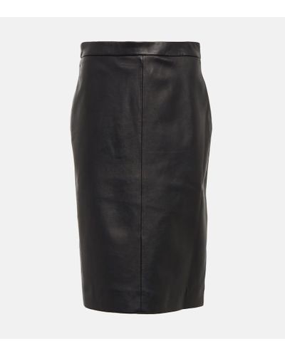 Nili Lotan Lianna Leather Skirt - Black
