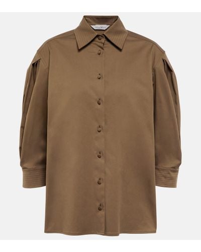 Max Mara Park Cotton-blend Shirt - Brown