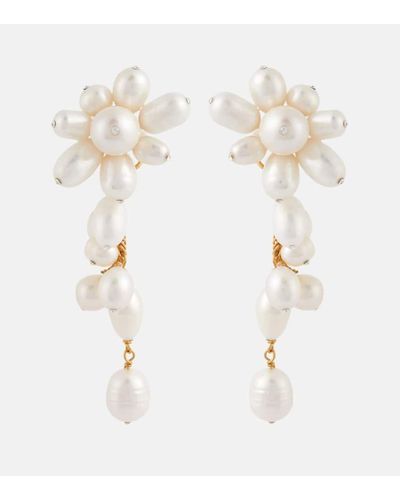 Jennifer Behr Pendientes Florance con perlas barrocas - Blanco