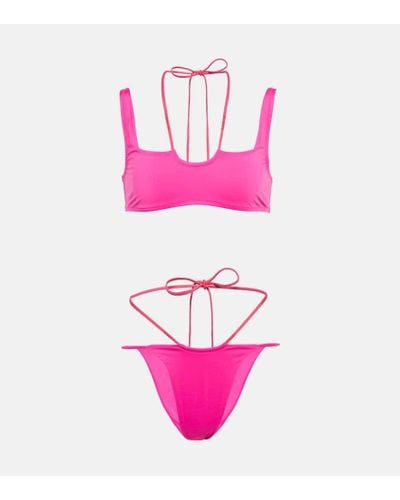 Off-White c/o Virgil Abloh Bikini mit Logo-Print - Pink