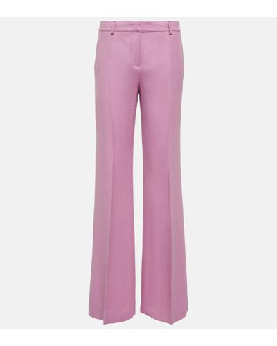 Etro Wide-leg Wool-blend Trousers - Pink