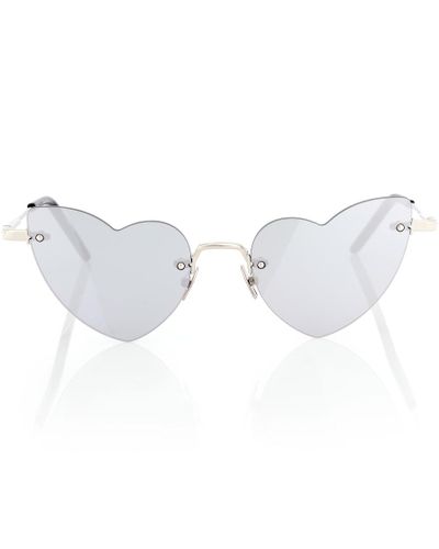 Saint Laurent Sl 254 Loulou Heart-shaped Sunglasses - White