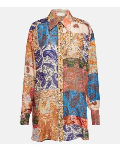 Zimmermann Devi Manstyle Silk Shirt - Multicolour