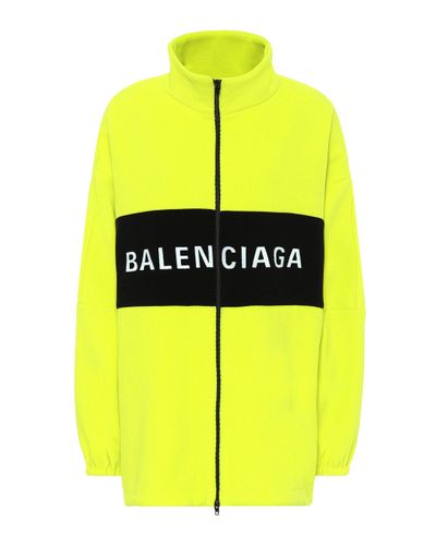Balenciaga Oversized Zipped Logo Jacket - Yellow