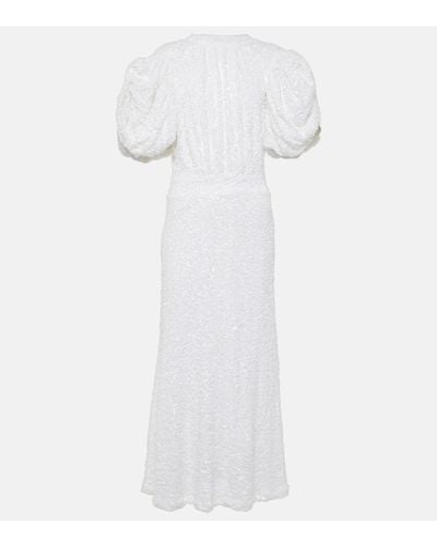 ROTATE BIRGER CHRISTENSEN Bridal Sequined Puff-sleeve Gown - White