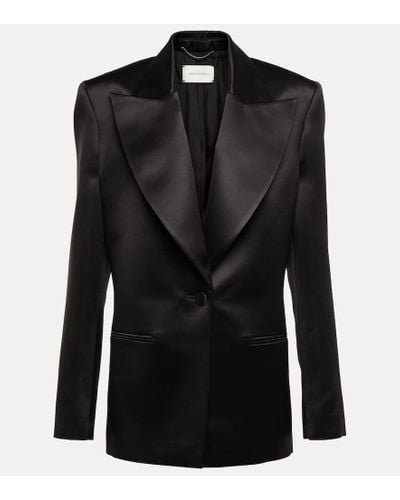 Magda Butrym Blazer de seda y lana - Negro