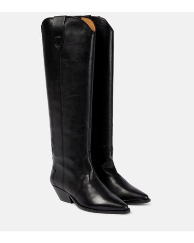 Isabel Marant Denvee Leather Boots - Black