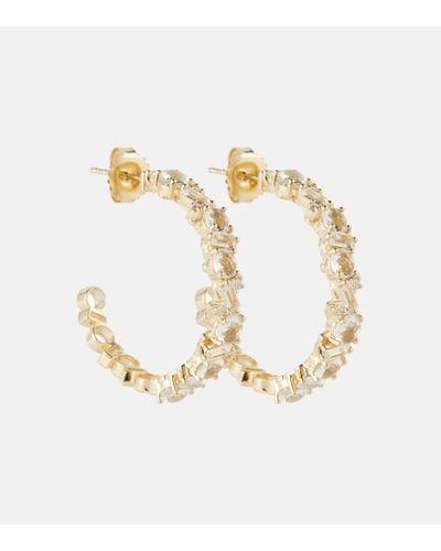 Suzanne Kalan Boucles d'oreilles en or 14 ct, diamants et topazes - Métallisé