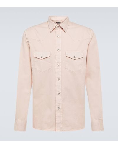 Tom Ford Cotton Twill Western Shirt - Natural