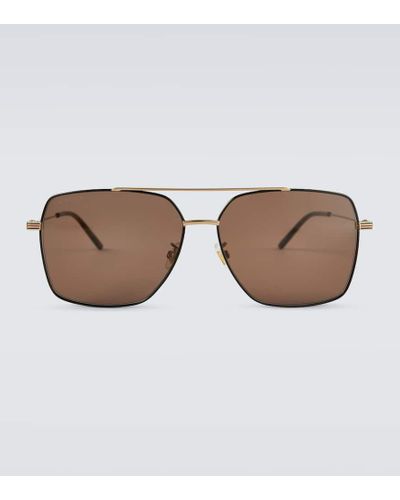 Gucci Square-frame Metal Sunglasses - Brown