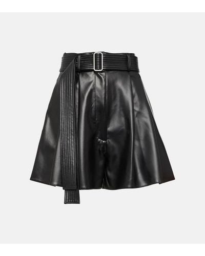 Alex Perry Pace High-rise Pleated Shorts - Black