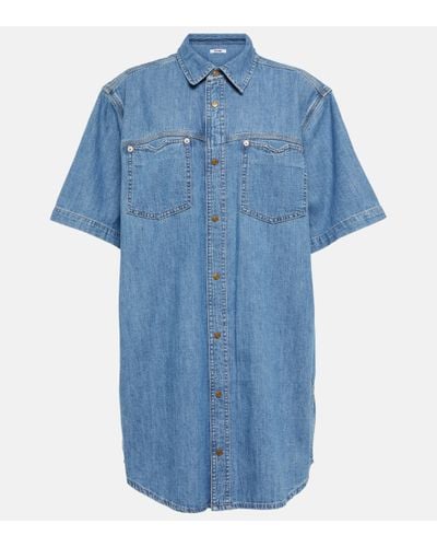RE/DONE Robe chemise oversize en jean - Bleu
