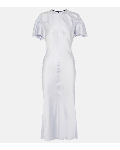 Victoria Beckham Robe midi en satin - Blanc