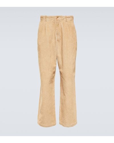 Our Legacy Borrowed Wide-leg Cotton And Linen Trousers - Natural