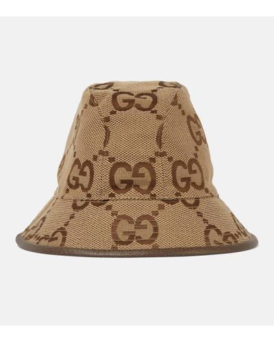Gucci Hut GG Supreme aus Canvas und Leder - Braun