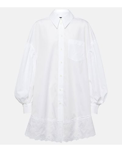 Simone Rocha Robe chemise en coton - Blanc