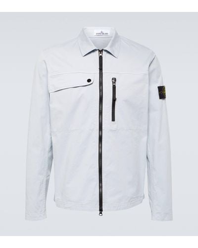 Stone Island Compass Cotton-blend Overshirt - White