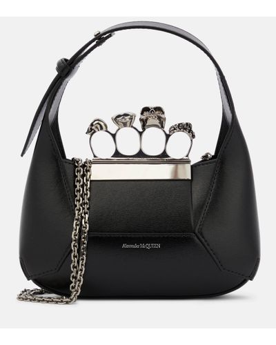 Alexander McQueen Jewelled Leather Tote Bag - Black