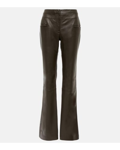 Altuzarra Serge Leather Bootcut Trousers - Grey