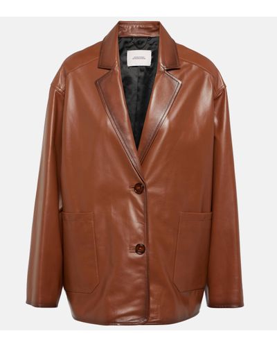 Dorothee Schumacher Blazer Sleek Statement en cuir - Marron