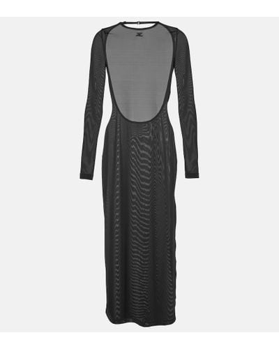 Courreges Open-back Jersey Midi Dress - Black