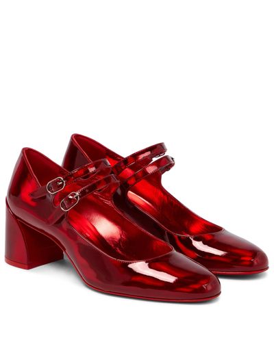 Christian Louboutin Miss Jane Patent Leather Court Shoes - Red