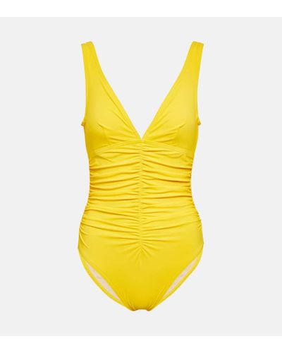 Karla Colletto Smart V-neck Swimsuit - Yellow