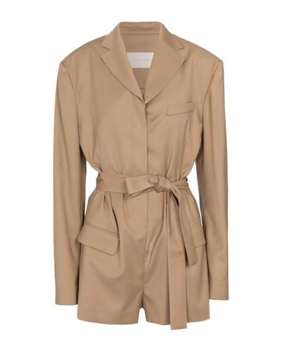 Low Classic Belted Playsuit - Natural
