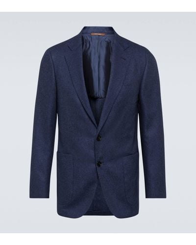 Canali Silk And Cashmere Blazer - Blue